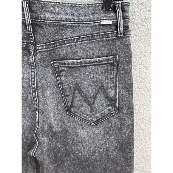 Mother The Pixie Dazzler Skimp Size 32 High Rise Striaght Leg Jeans Train Stop - Picture 7 of 12
